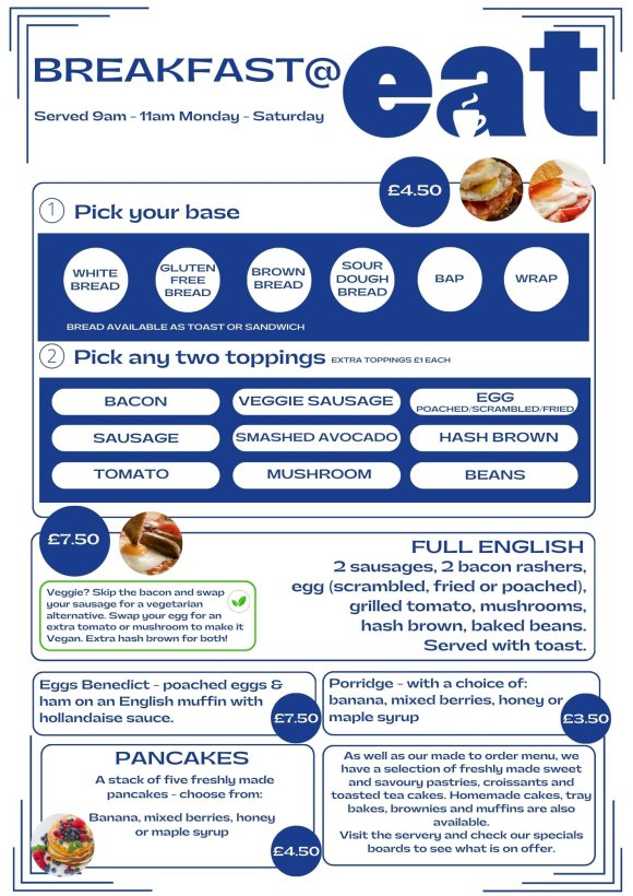 breakfast menu